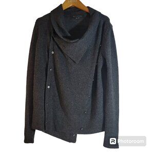 Skull Cashmere Cardigan Womens Small 100% Cashmere Gray Dark Academia Goth Flaws